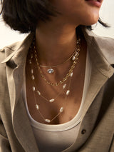 BaubleBar Lexi Crystal Collar Necklace - Gold -
Choker necklace with oval crystal