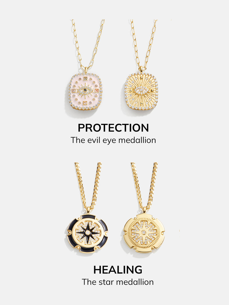 BaubleBar 18K Gold Medallion Necklace - Evil Eye Medallion - 
    Enjoy 20% off Necklaces
  

