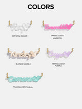 BaubleBar Disney Mickey Mouse Acrylic Custom Nameplate Necklace - Translucent Aqua -
Custom name necklace