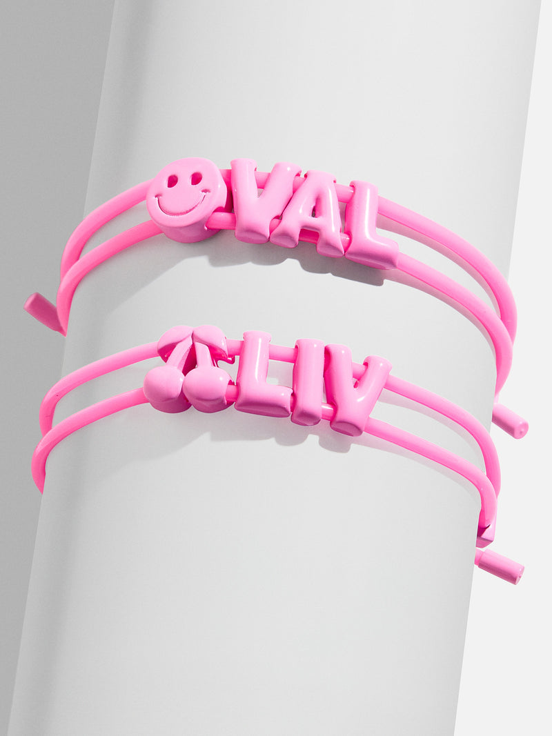BaubleBar Kids' Say It All Custom Slider Bracelet - Hot Pink - 
    Customizable bracelet
  
