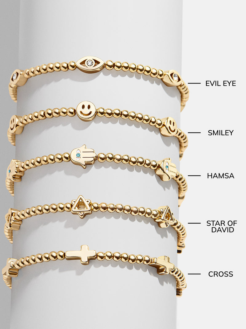 BaubleBar Christina Pisa Bracelet - Cross - 
    Gold beaded motif bracelet
  
