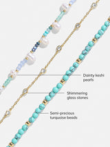 BaubleBar Rowan Semi-Precious Layered Necklace - Gold/Blue -
3-in-1 turquoise necklaces