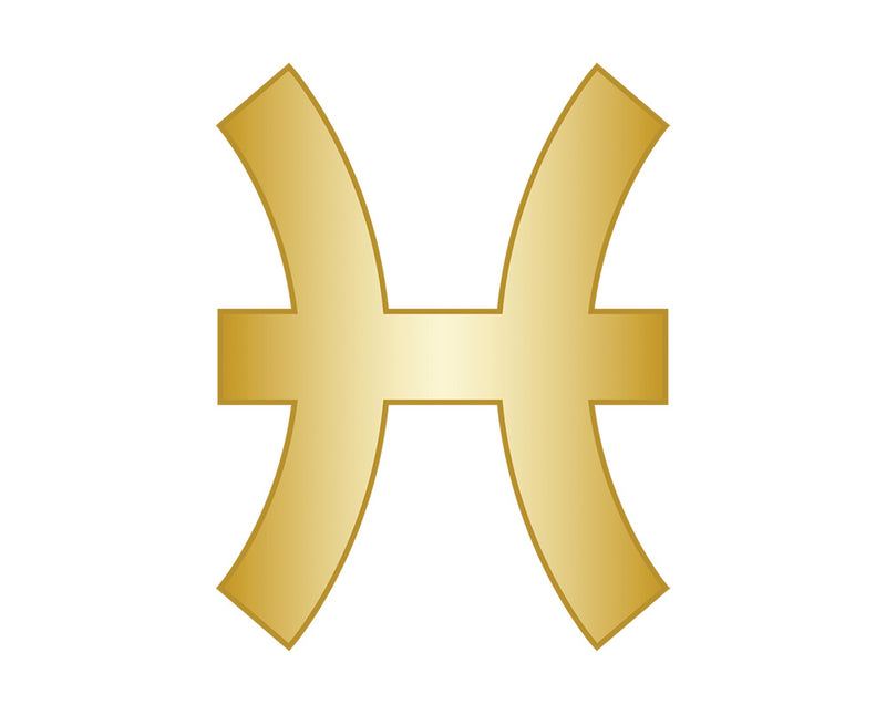 Pisces Mini Zodiac Icon - Gold