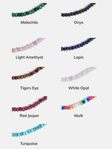 BaubleBar Mini Semi-Precious Custom Necklace - Malachite -
Personalized name necklace