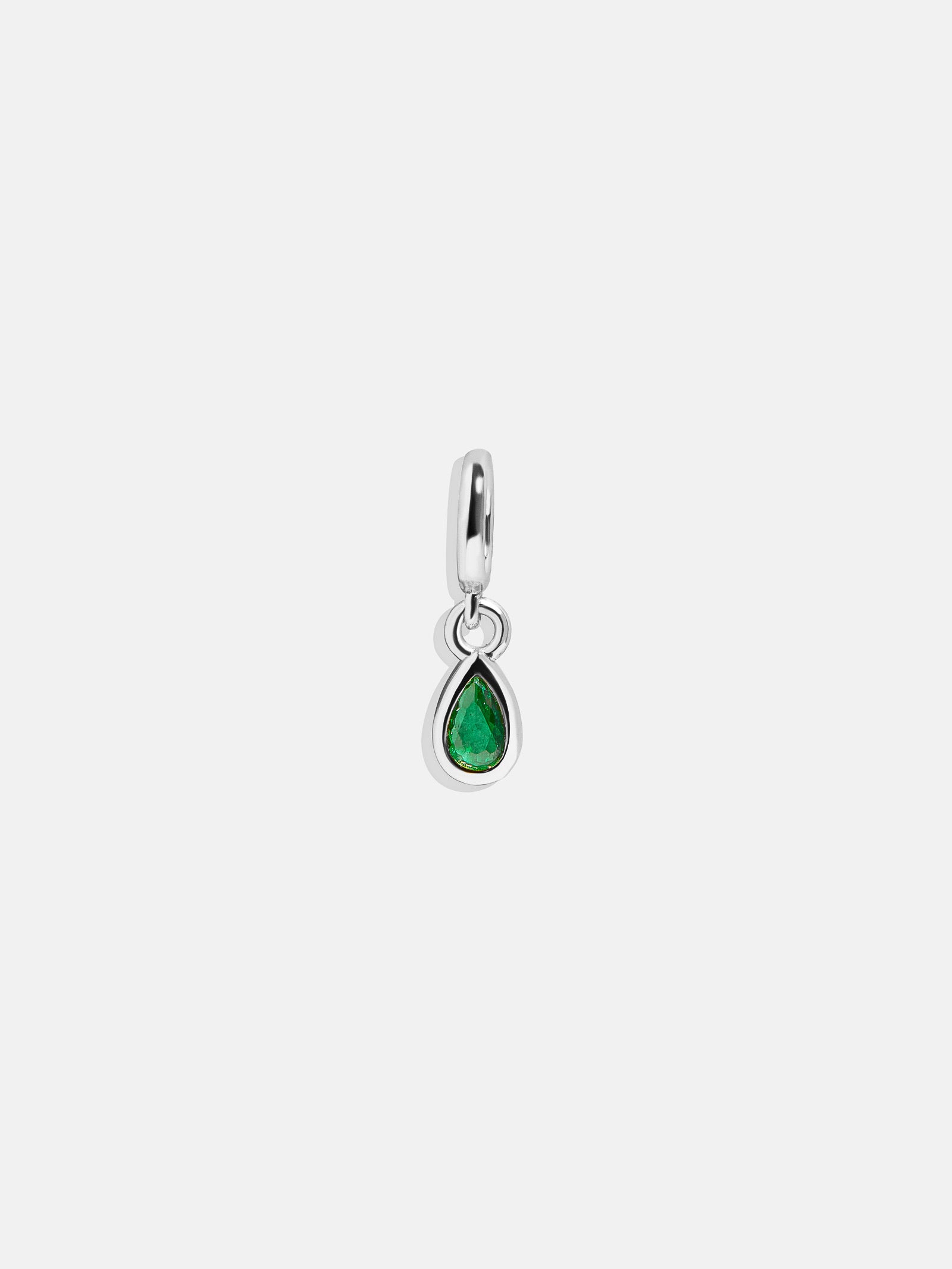 Silver Birthstone Cluster Charm Emerald