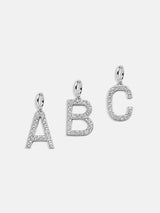 BaubleBar Silver Pave Initial Cluster Charm - A - 
    Get Gifting Early: 20% Off Custom