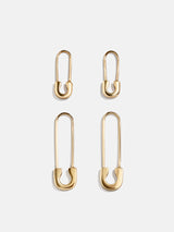 BaubleBar Spillo 18K Gold Earrings - M -
Safety pin earrings
