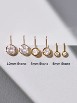 BaubleBar Fallon 18K Gold Bezel Earrings - 8MM Stone -
Crystal Drop Earrings