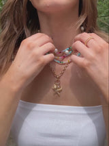 BaubleBar Isla Charm Necklace - Gold/Pearl - 
    Seashell necklace