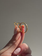 BaubleBar Maddie 18K Gold Ring Set - Gold/Pavé - 
    Set of three 18K gold plated sterling silver rings