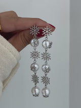 BaubleBar Snow And Behold Drop Earrings - Snowflake - 
    Pearl snowflake earrings