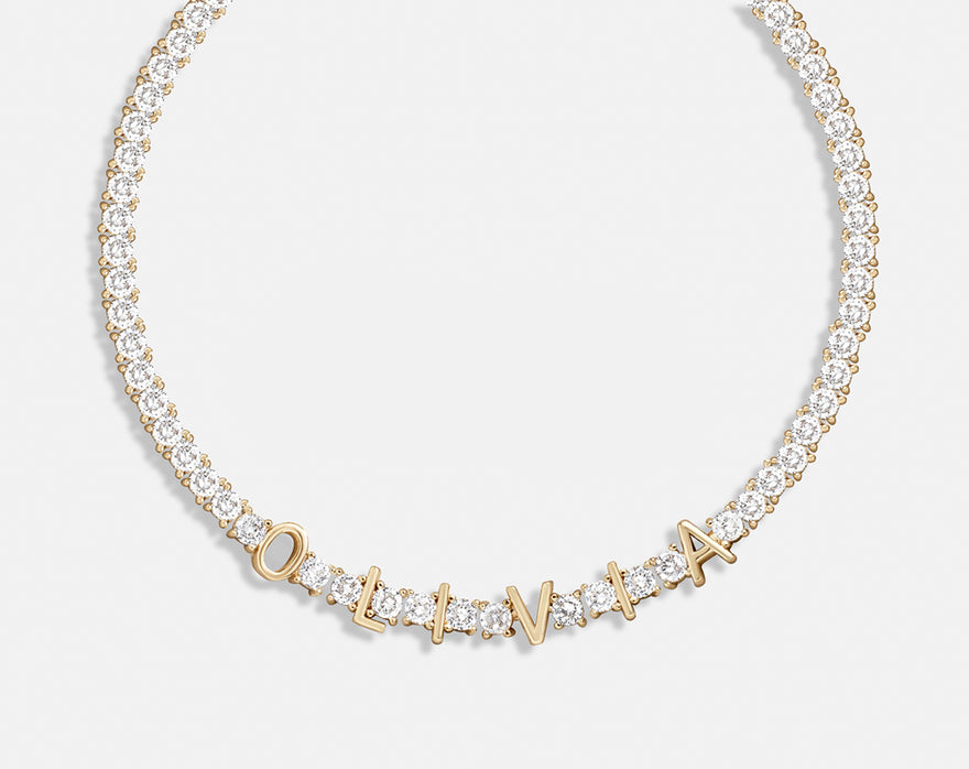 Custom Tennis Bracelet - Gold/Pavé