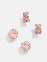 BaubleBar Sugar Rush Kids' Earring Set - Donut - 
    One set of bear earrings, one set of donut earrings