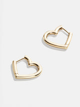 BaubleBar Velma Earrings - Gold - 
    Gold heart hoop earrings