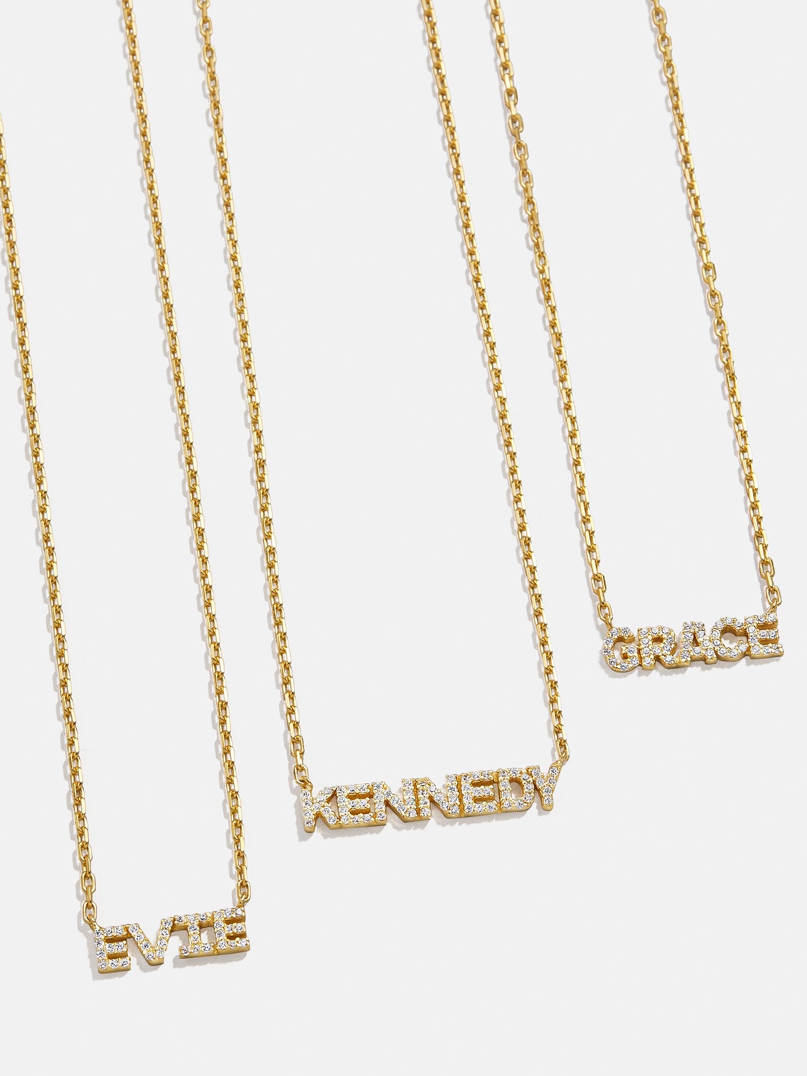 18K Gold Mini Pavé Custom Nameplate Necklace - Gold/Pavé – Enjoy 20%