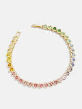 BaubleBar Kali Tennis Bracelet - Multi - 
    Rainbow heart bracelet