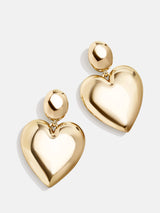 BaubleBar Sheri Earrings - Smooth Gold Heart - 
    Gold heart drop statement earrings
  

