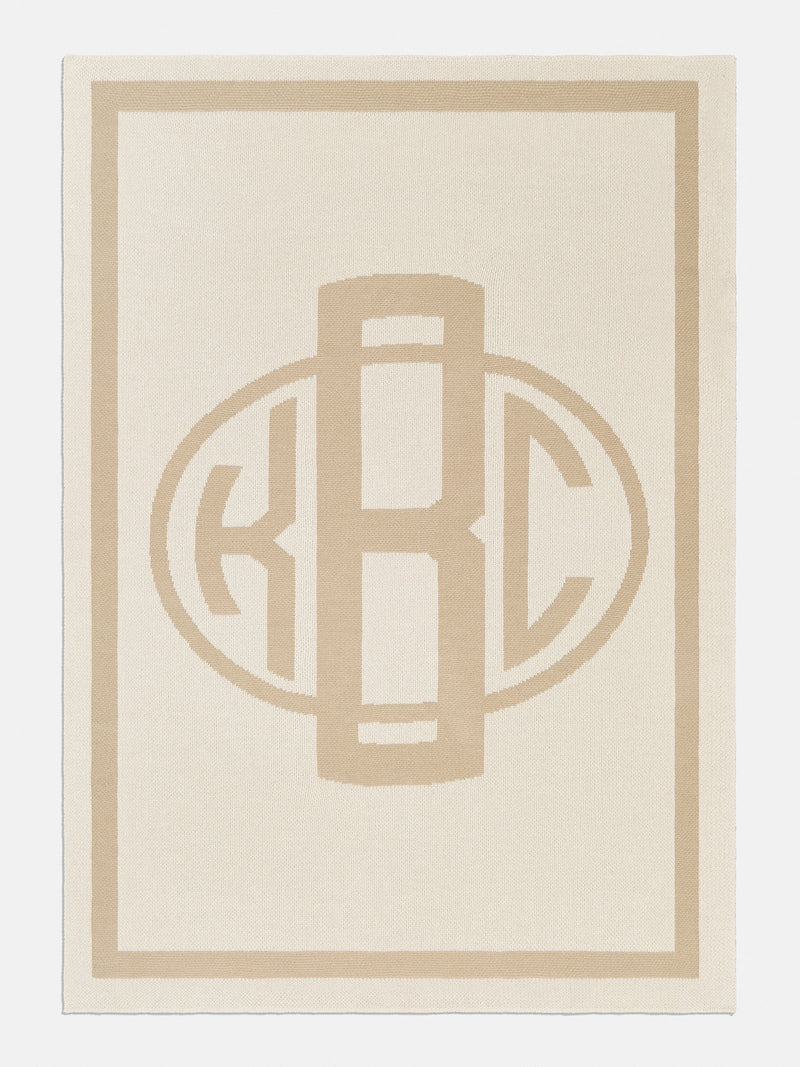 BaubleBar Monogram Custom Blanket - Natural / Beige - 
    Custom, machine washable blanket
  

