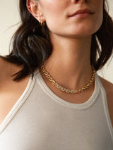 BaubleBar Heidi Necklace - Gold/Pavé - 
    Gold and crystal paperclip chain necklace
  
