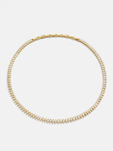 BaubleBar Julia 18K Gold Adjustable Tennis Necklace - Gold/Pavé - 
    18K gold plated sterling silver, Cubic Zirconia stones