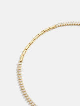 BaubleBar Julia 18K Gold Adjustable Tennis Necklace - Gold/Pavé - 
    18K gold plated sterling silver, Cubic Zirconia stones