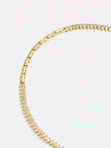 BaubleBar Julia 18K Gold Adjustable Tennis Necklace - Gold/Pavé - 
    18K gold plated sterling silver, Cubic Zirconia stones