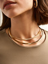 BaubleBar Julia 18K Gold Adjustable Tennis Necklace - Gold/Pavé - 
    18K gold plated sterling silver, Cubic Zirconia stones