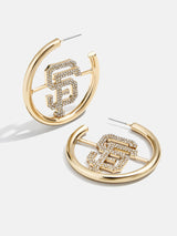 BaubleBar MLB Gold Logo Hoops - San Francisco Giants - 
    MLB hoop earrings
  
