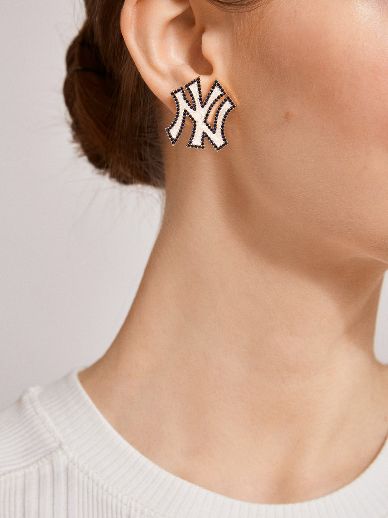 BaubleBar MLB Statement Stud Earrings - New York Yankees - 
    MLB earrings
  
