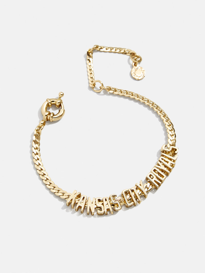 BaubleBar MLB Gold Curb Chain Bracelet - Kansas City Royals - 
    MLB chain bracelet
  
