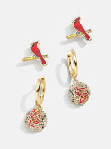 BaubleBar MLB Earring Set - St. Louis Cardinals -
MLB huggie earrings & studs