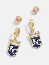 BaubleBar MLB Earring Set - Kansas City Royals - 
    MLB huggie earrings & studs