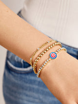 BaubleBar MLB Gold Tennis Bracelet - Chicago Cubs - 
    MLB pull-tie bracelet
  
