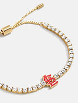 BaubleBar MLB Gold Tennis Bracelet - St. Louis Cardinals - 
    MLB pull-tie bracelet
  
