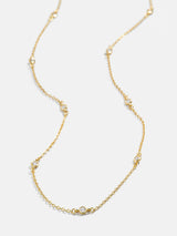 BaubleBar Yasmine 18K Gold Necklace - Clear/Gold - 
    18K Gold Plated Sterling Silver, Cubic Zirconia stones
  
