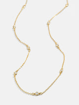 BaubleBar Yasmine 18K Gold Necklace - Gold/Pavé - 
    18K gold plated sterling silver, Cubic Zirconia stones