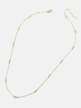BaubleBar Yasmine 18K Gold Necklace - Gold/Pavé - 
    18K gold plated sterling silver, Cubic Zirconia stones