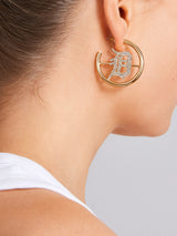 BaubleBar MLB Gold Logo Hoops - Detroit Tigers - 
    MLB hoop earrings
  
