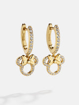 BaubleBar Minnie Mouse Disney 18K Gold Plated Sterling Silver Huggie Charm Earrings - Minnie Mouse - 
    Disney huggie hoop earrings