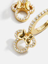 BaubleBar Minnie Mouse Disney 18K Gold Plated Sterling Silver Huggie Charm Earrings - Minnie Mouse - 
    Disney huggie hoop earrings