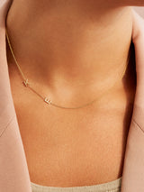 BaubleBar Maya Brenner Asymmetrical Custom Initial Necklace - Two Characters -
Solid White Gold, Rose Gold, or Yellow Gold