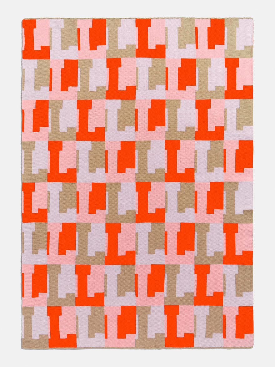 Large On Repeat Custom Blanket - Light Pink/Orange