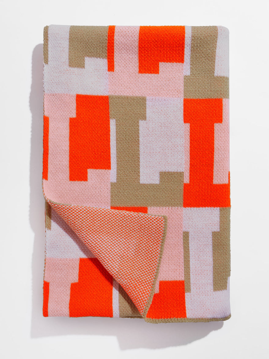 Large On Repeat Custom Blanket - Light Pink/Orange
