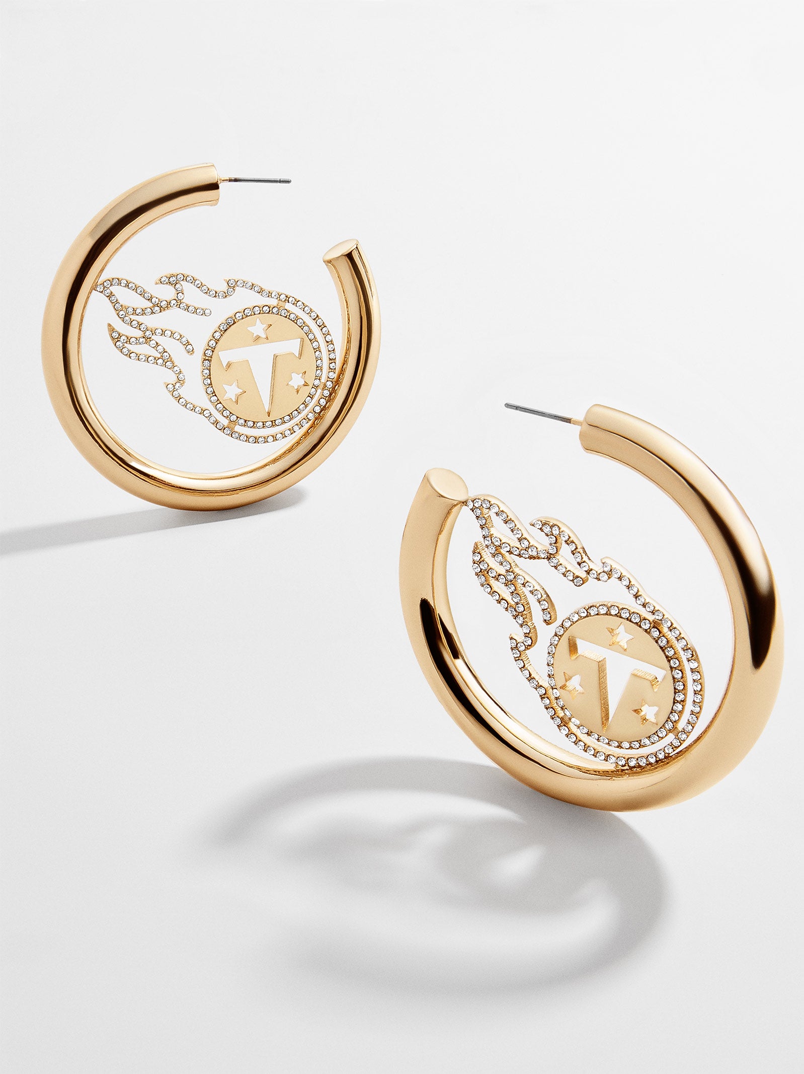 Baublebar Tennessee Titans Logo Large Hoop Earrings in Gold
