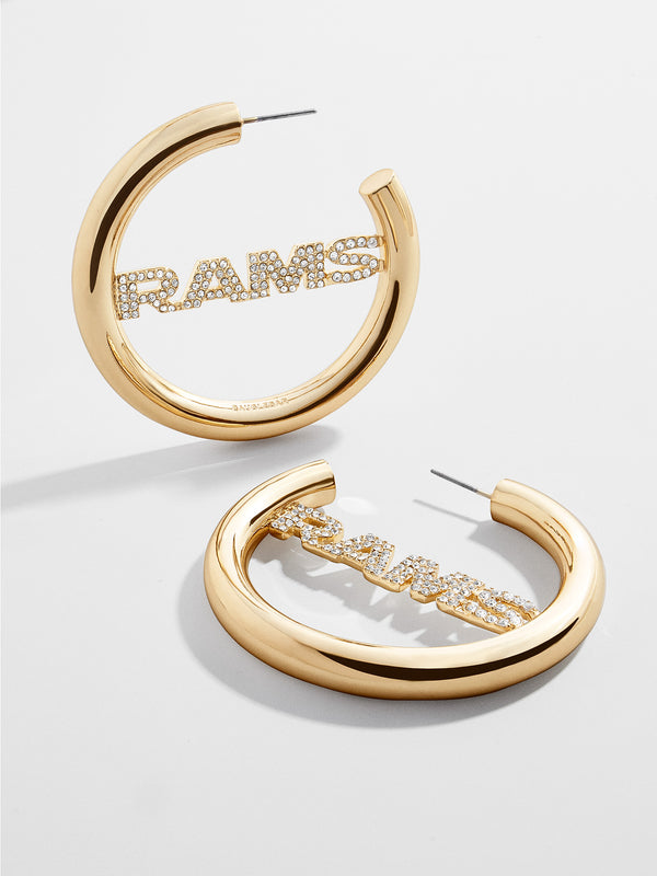 Los Angeles Rams NFL Logo Gold Hoops - Los Angeles Rams