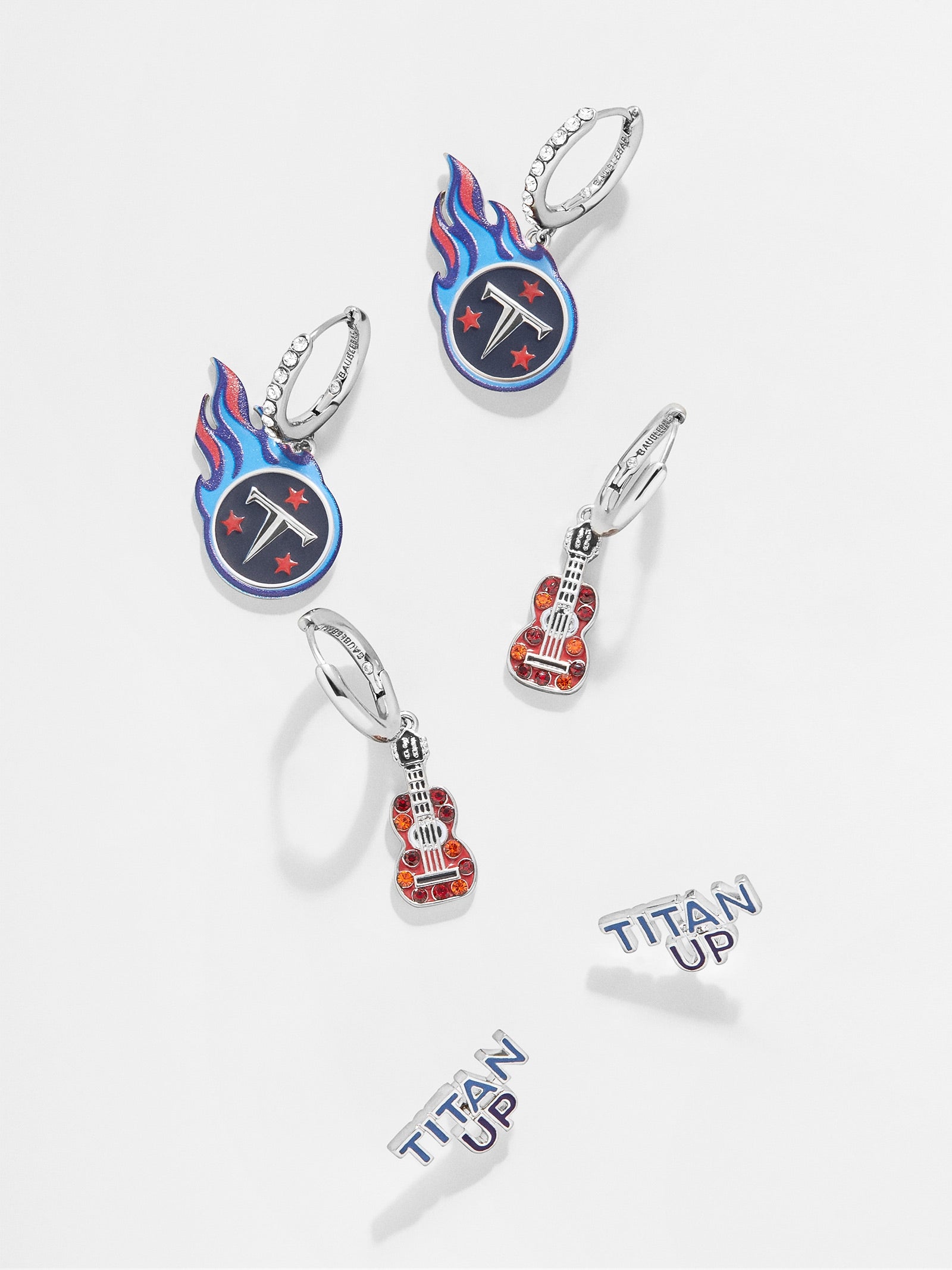 Tennessee Titans Euro Bead Earrings and Necklace Set - Siskiyou Buckle FEBE185BNK