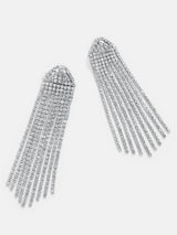 BaubleBar Deirdre Earrings - Silver/Pavé - 
    Crystal fringe statement earrings