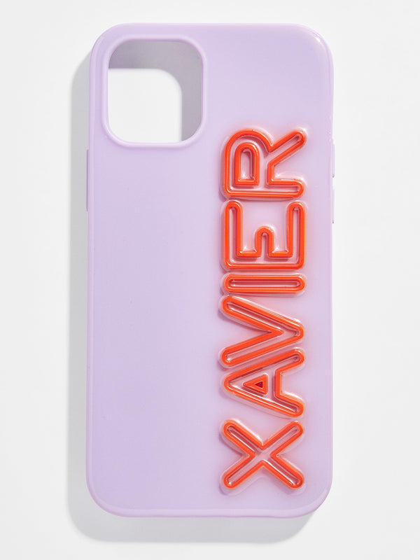 Fine Line Custom iPhone Case - Lavender / Red