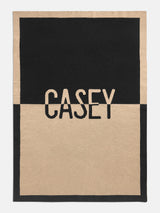 BaubleBar Spell It Out Custom Blanket - Tan/Black - 
    Two-tone personalized name blanket