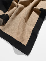 BaubleBar Spell It Out Custom Blanket - Tan/Black - 
    Two-tone personalized name blanket